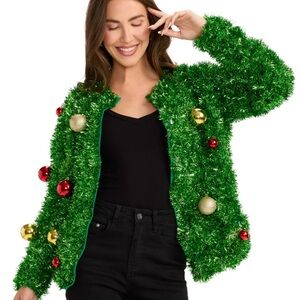 NWT Tipsy Elves bristle babe ugly Christmas cardigan sweater women’s festive